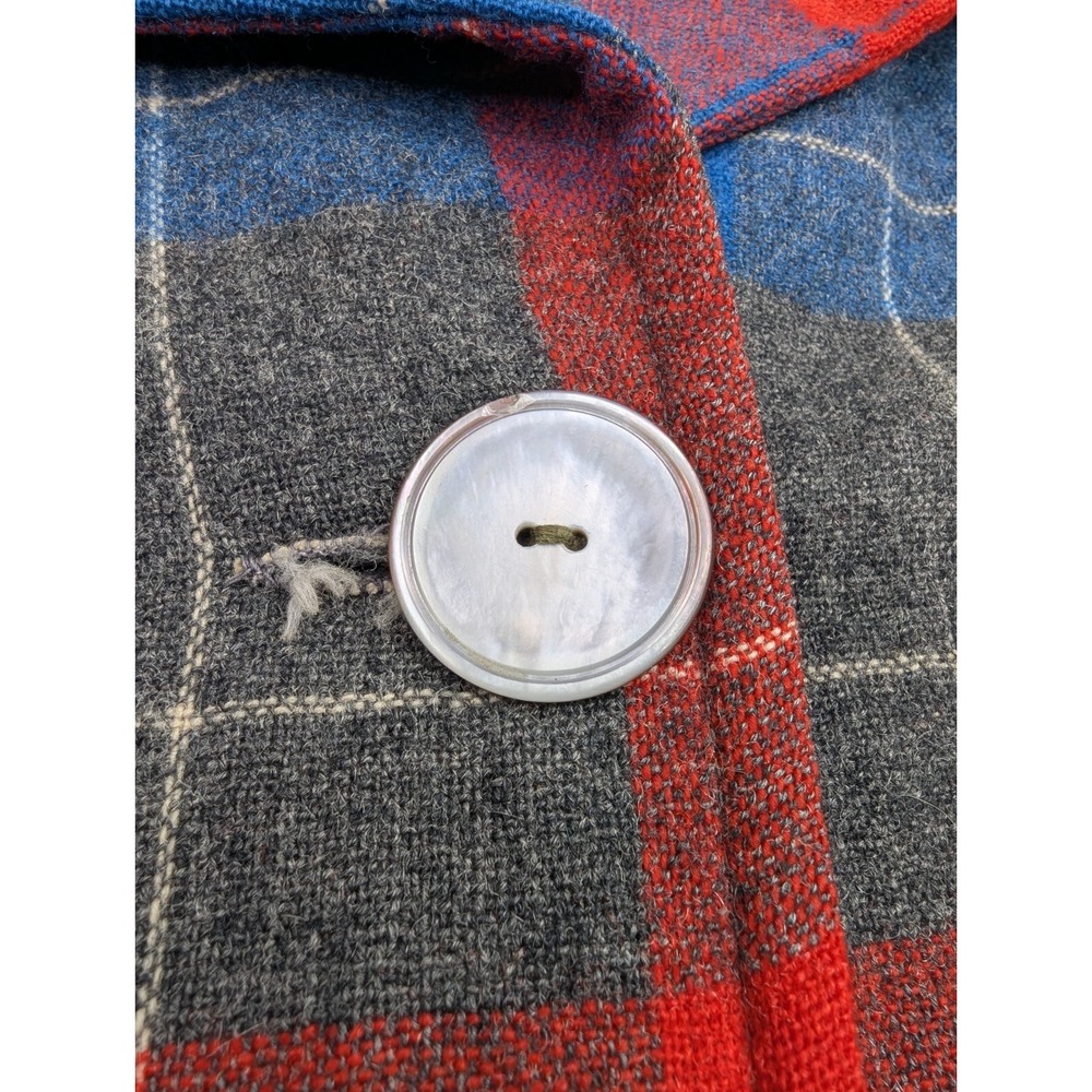 Vintage 50s Pendleton Cardigan Sweater Womens Medium Tartan Plaid 100% Wool USA - Picture 4 of 15